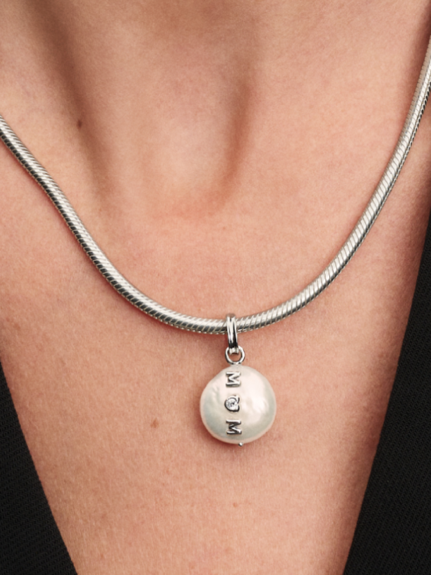 Treated Freshwater Cultured Baroque Pearl Mom Dangle Charm