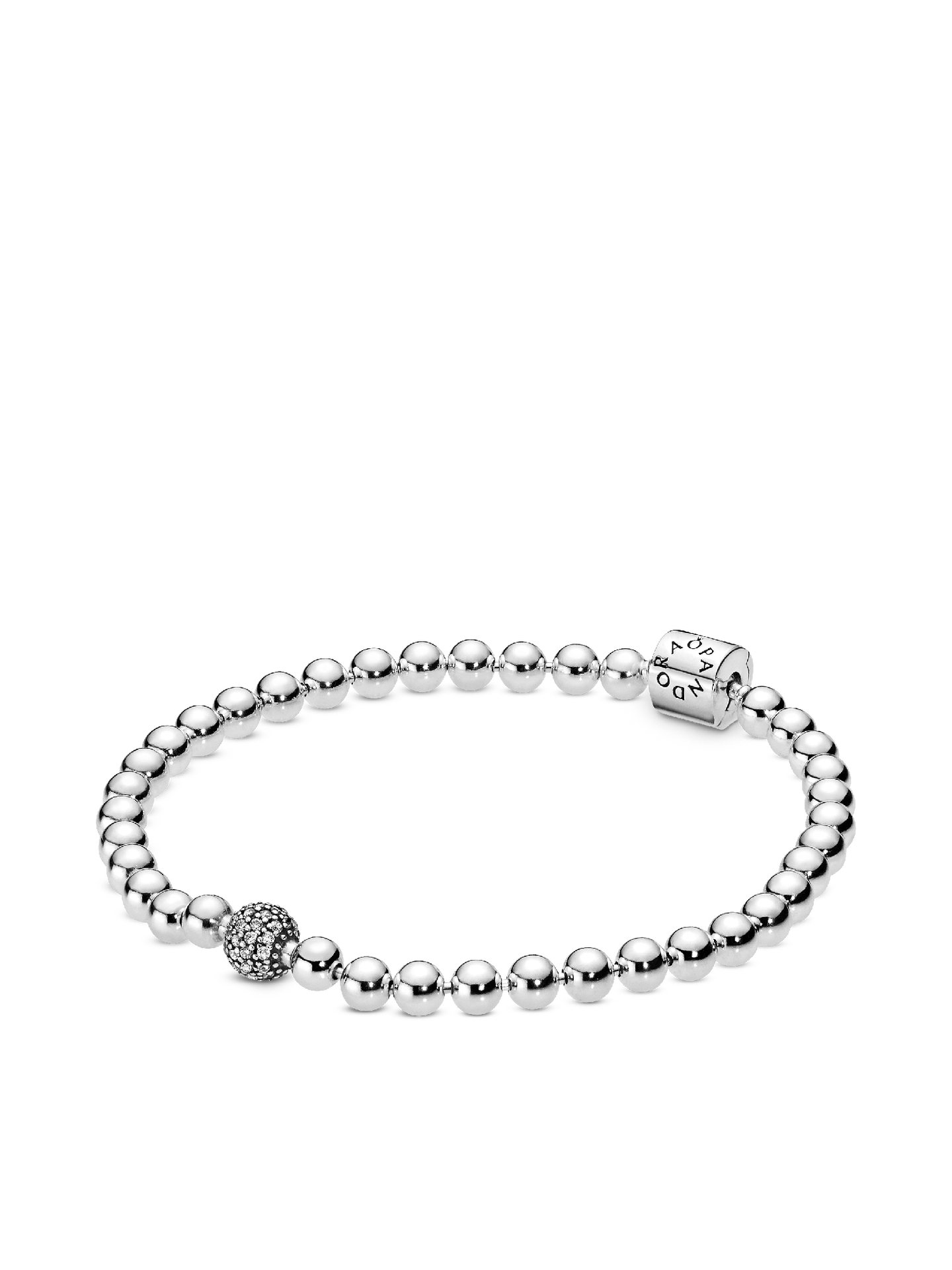 Женский браслет Pandora Beads & Pavé, Sterling silver, цвет: Серебро — фото 1