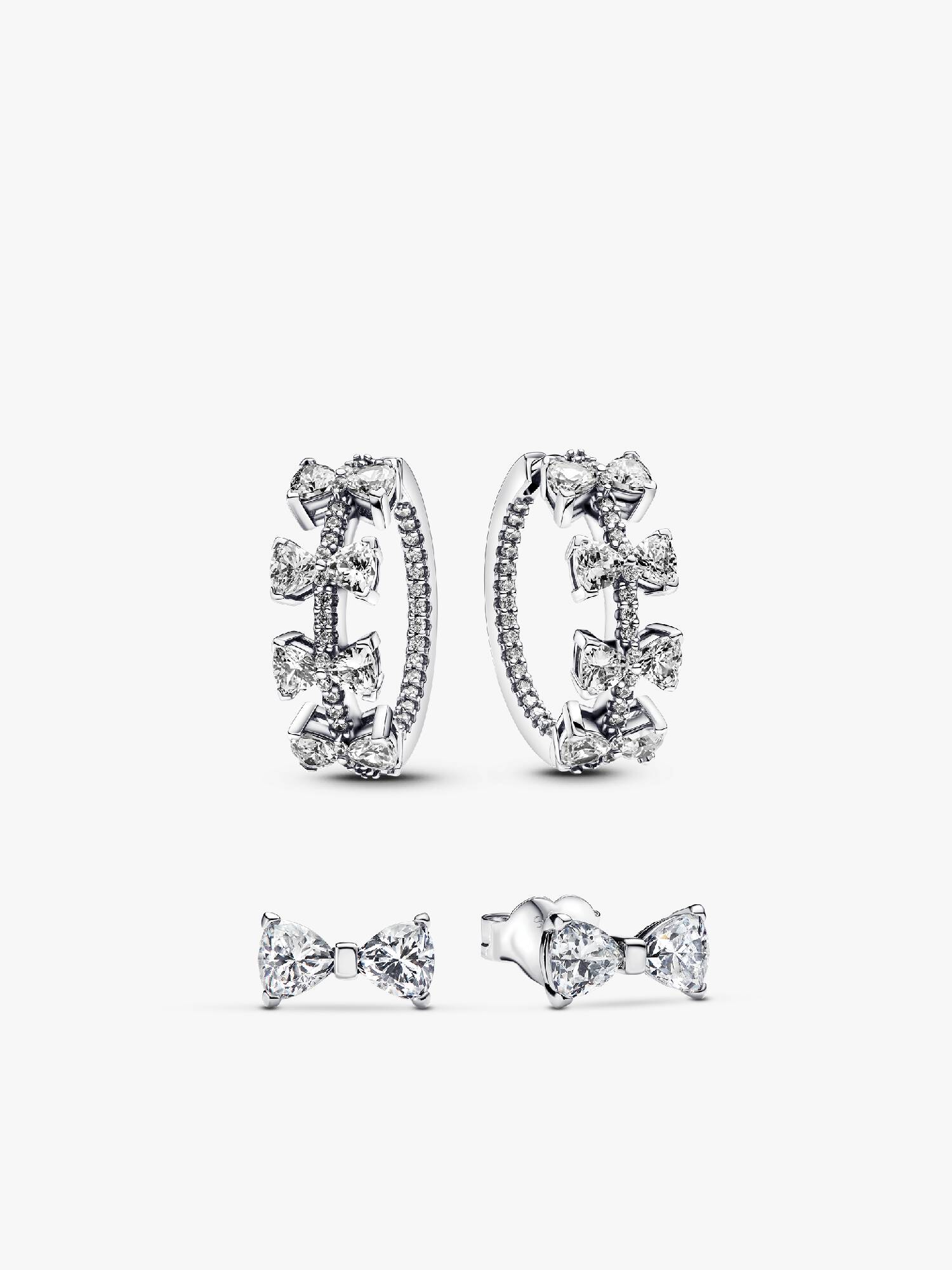 Sparkling Bow Stackable Earring Set