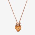 FINAL SALE - Sparkling Lioness Heart Pendant Necklace