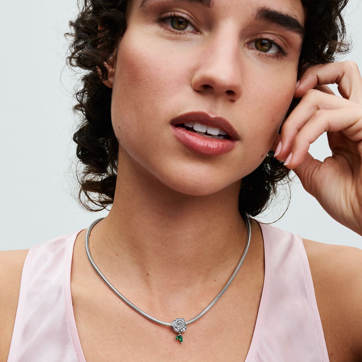 791267 Sparkling Rose in Bloom Charm | Sterling silver | Pandora US