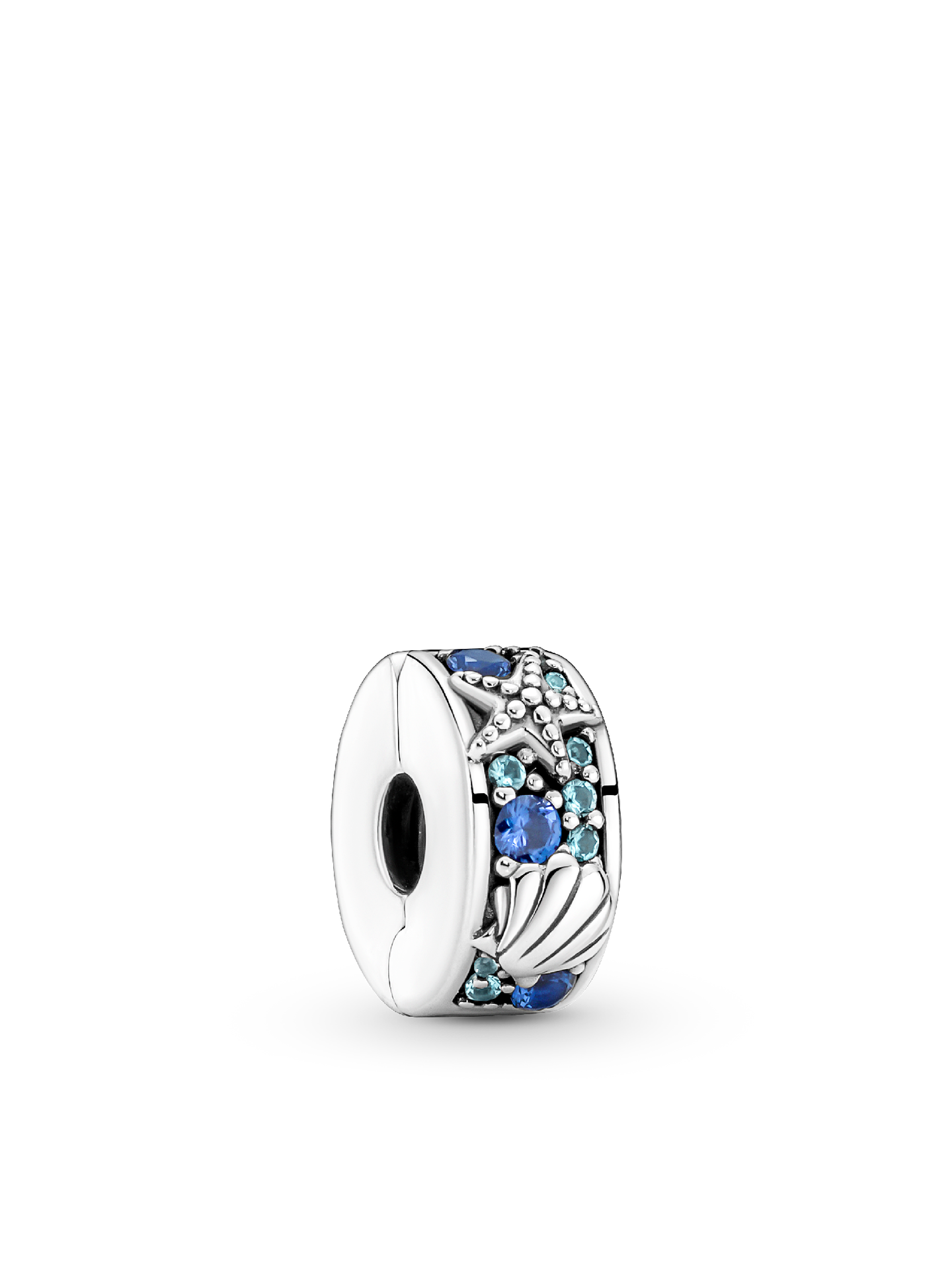 Женский шарм Pandora Tropical Starfish & Shell Clip Charm, цвет: Серебро — фото 1