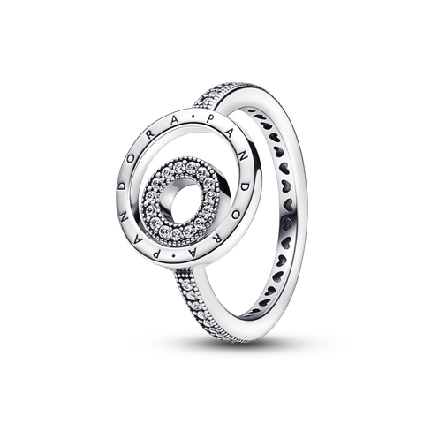 FINAL SALE - Pandora Signature Logo Circles Pavé Ring