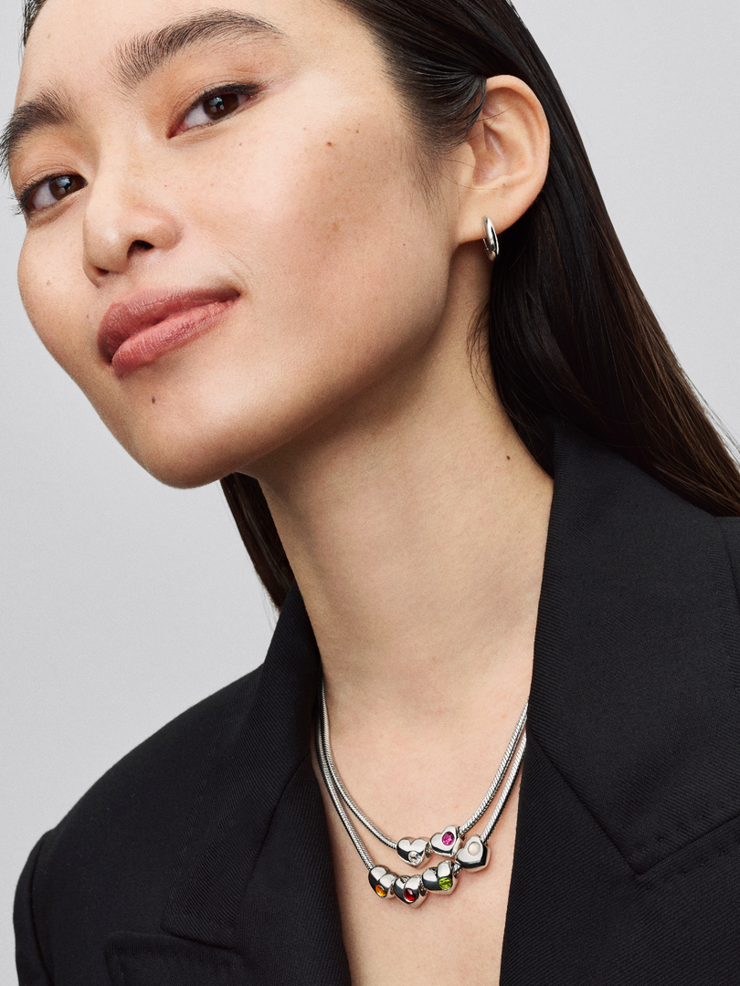January Engravable Red Stone Heart Charm