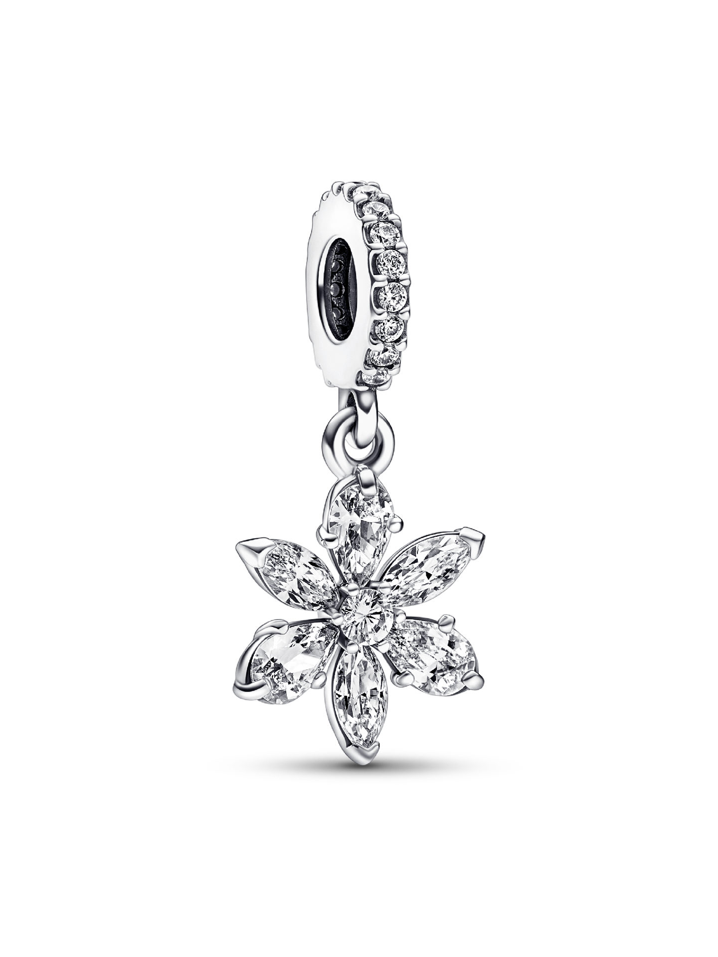 Женский шарм Pandora Sparkling Herbarium Cluster Dangle Charm, цвет: Серебро — фото 1