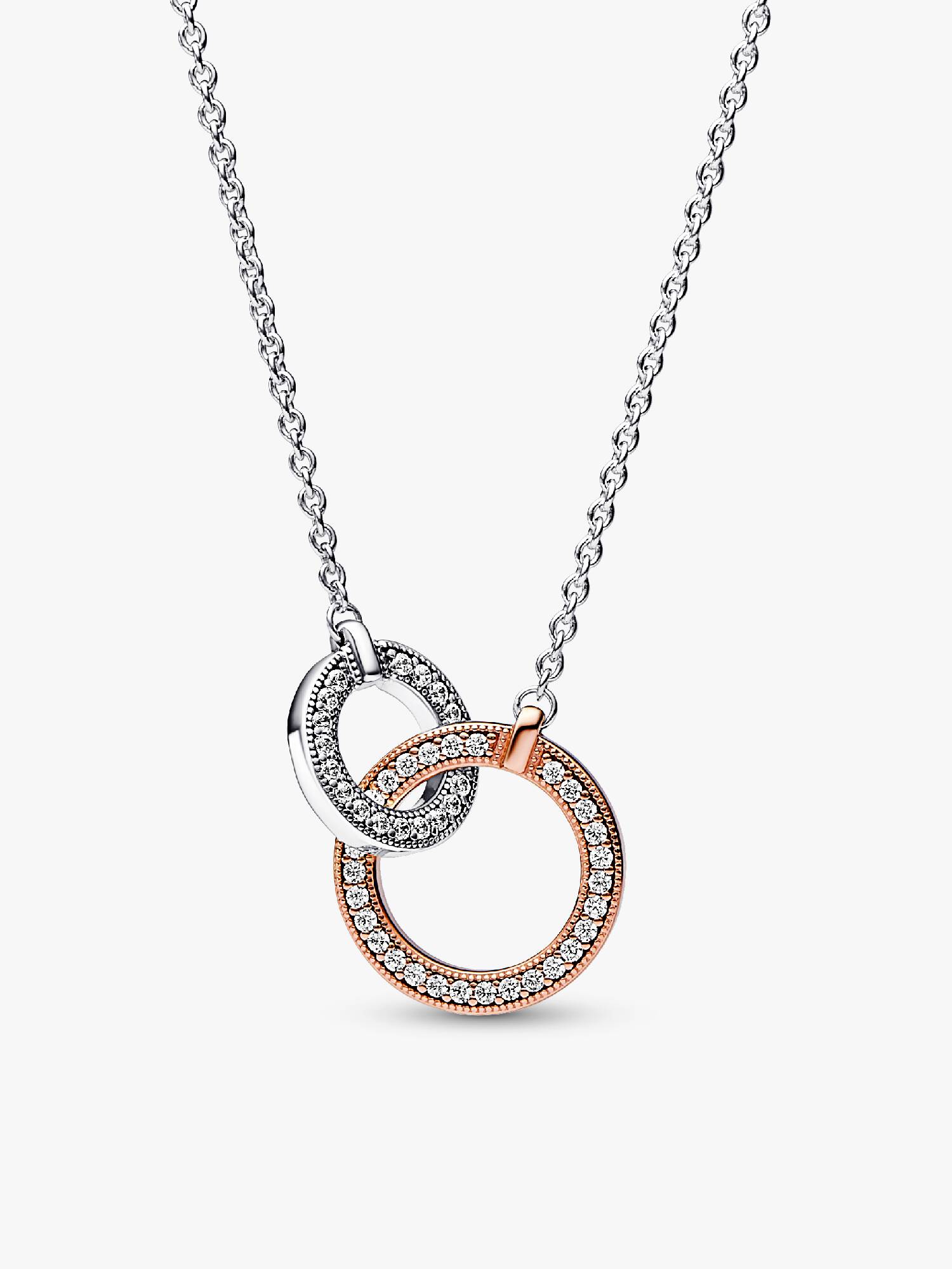 Pandora Signature Two tone Intertwined Circles Necklace
