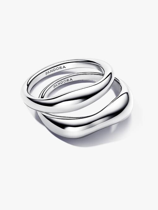 Epidor Rings Organically Shaped Stacking Rings | Sterling silver | Pandora US