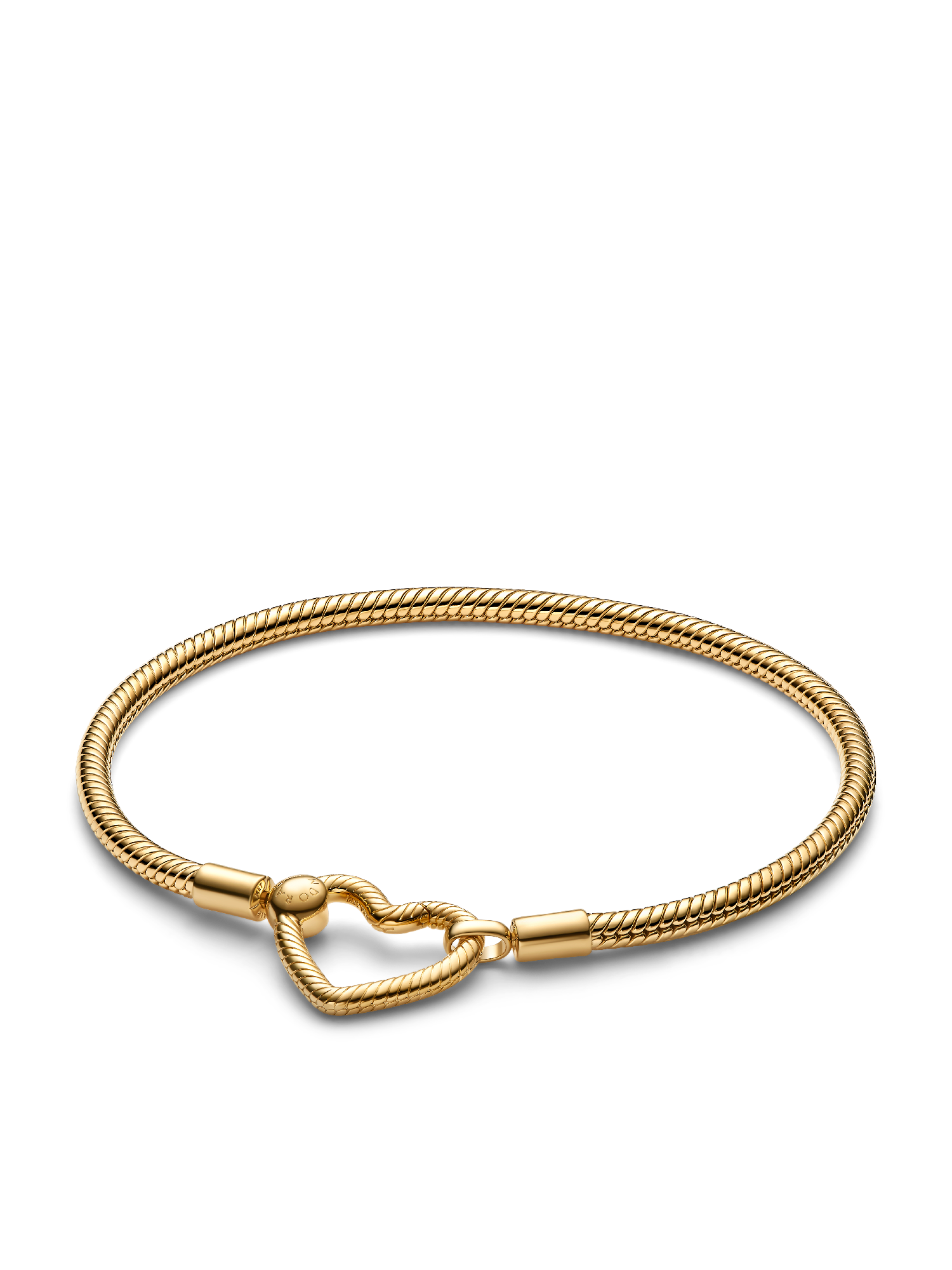 Heart Clasp Faceted Snake Chain Bracelet | Gold plated | Pandora US