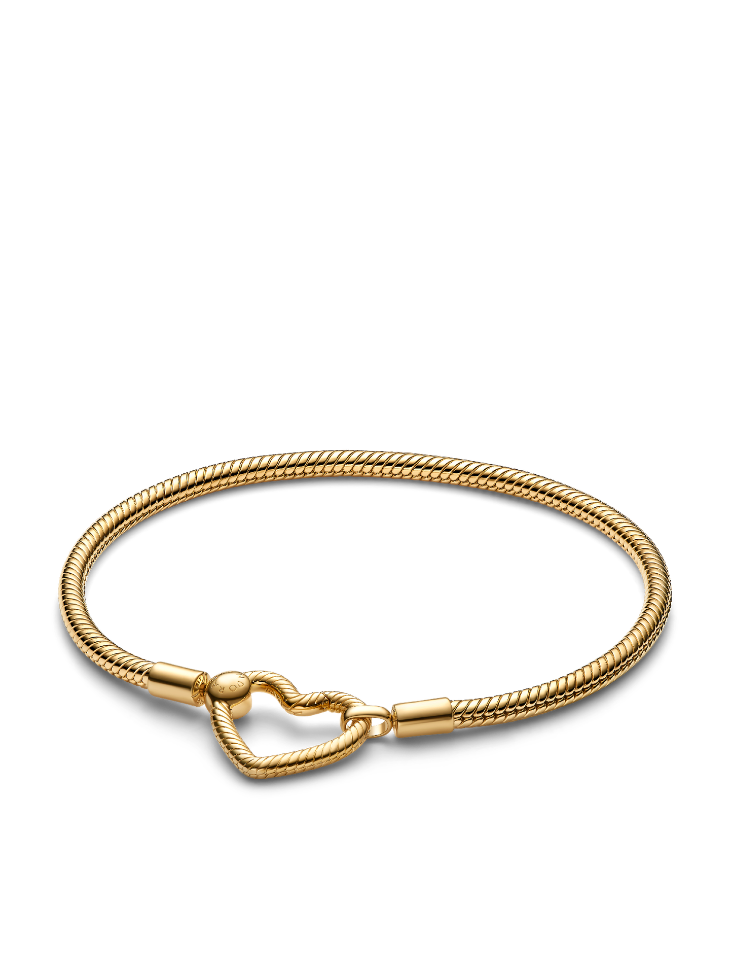 Женский браслет Pandora Heart Closure Snake Chain, цвет: Позолоченный — фото 1