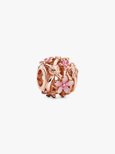 Openwork Pink Daisy Flower Charm