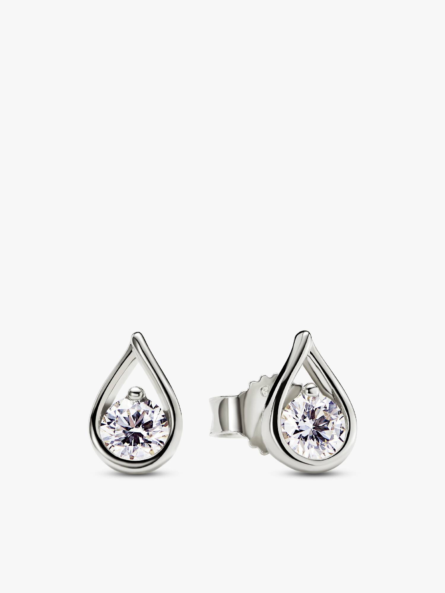 Pandora Infinite 14k White Gold Lab-grown Diamond Earrings