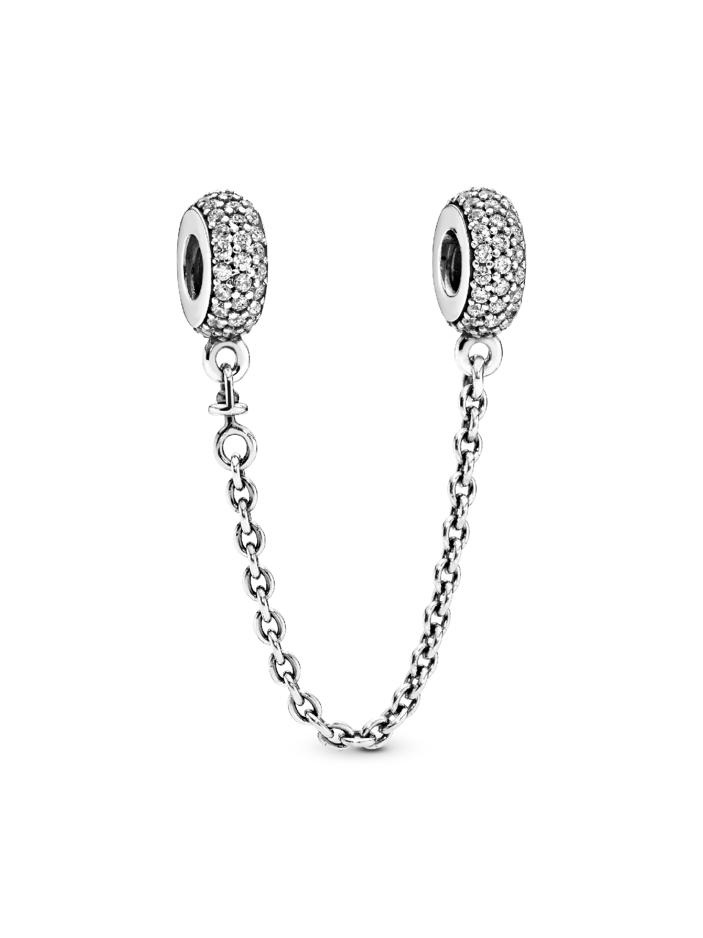 Женский шарм Pandora Sparkling Pavé Safety Chain Charm, цвет: Серебро — фото 1