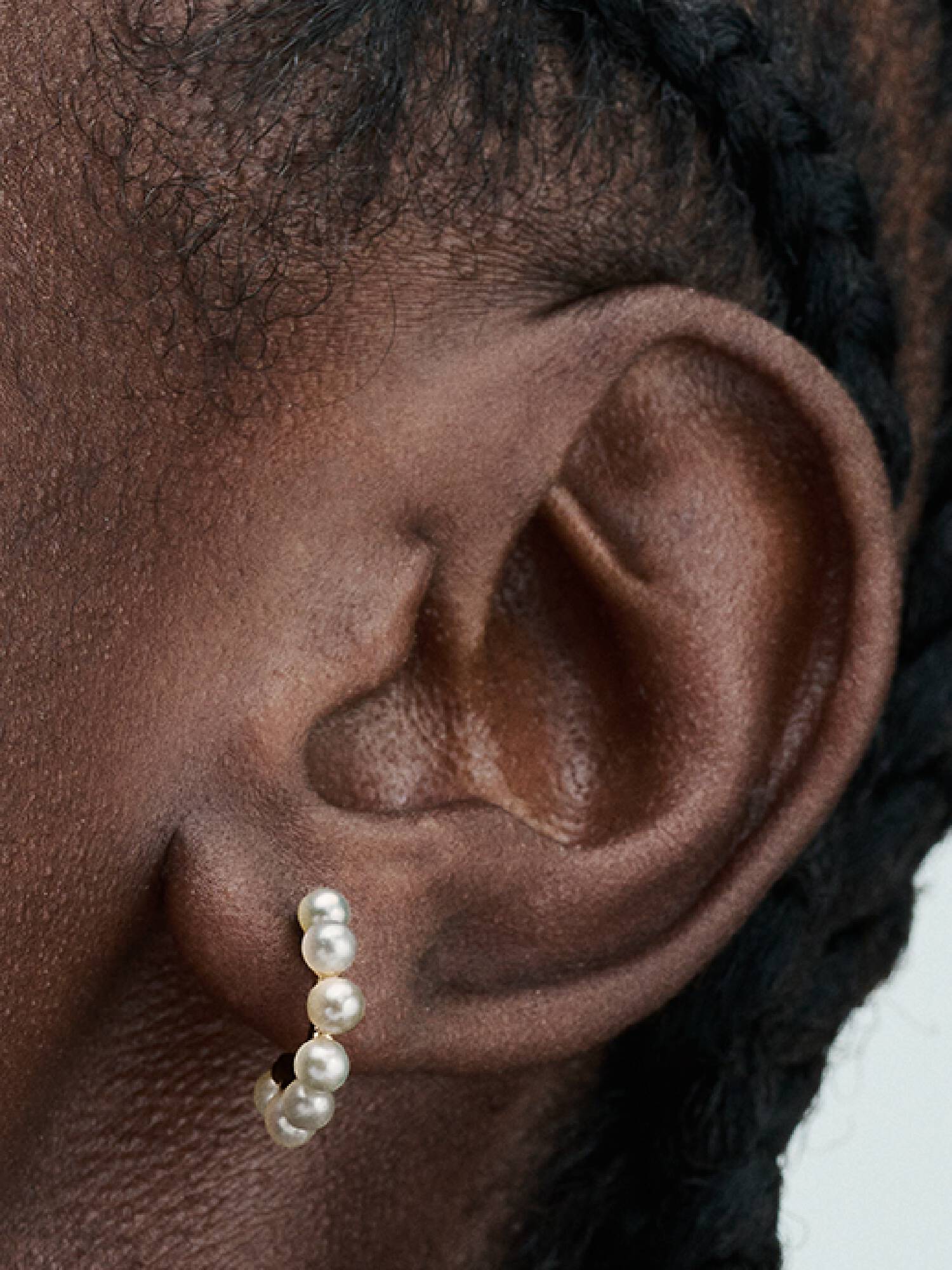 FINAL SALE - Treated Freshwater Cultured Pearls Open Hoop Earrings