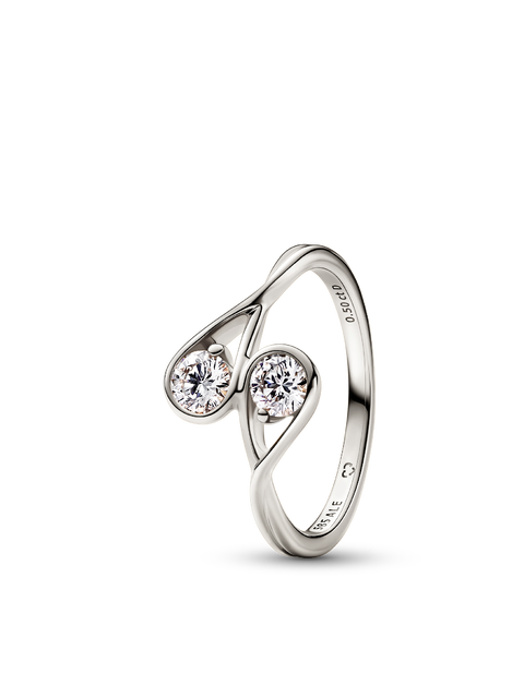 Женское кольцо Pandora Infinite 14k White Gold Double Lab-grown Diamond, цвет: Белый золотой