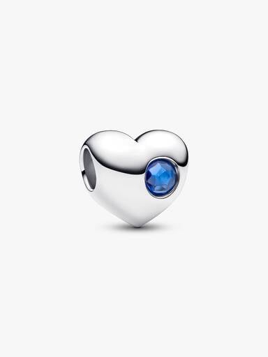 Engravable Blue Stone Heart Charm