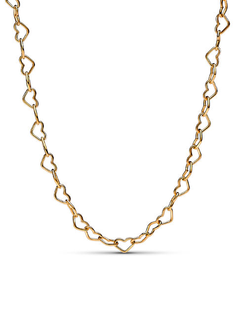 Женское колье Pandora Linked Hearts Collier, Gold plated, цвет: Позолоченный