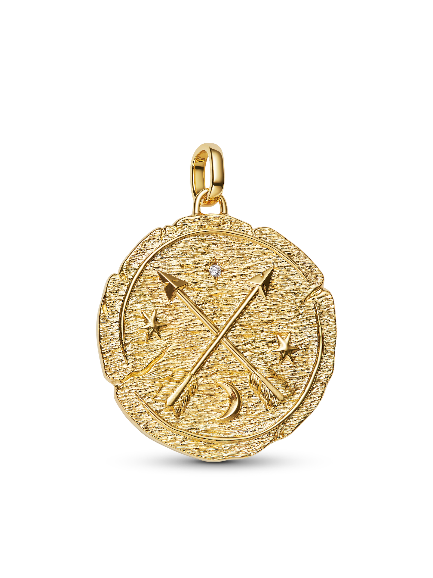 Женский шарм Pandora Crossing Arrows Oversized Medallion Charm, цвет: Позолоченный