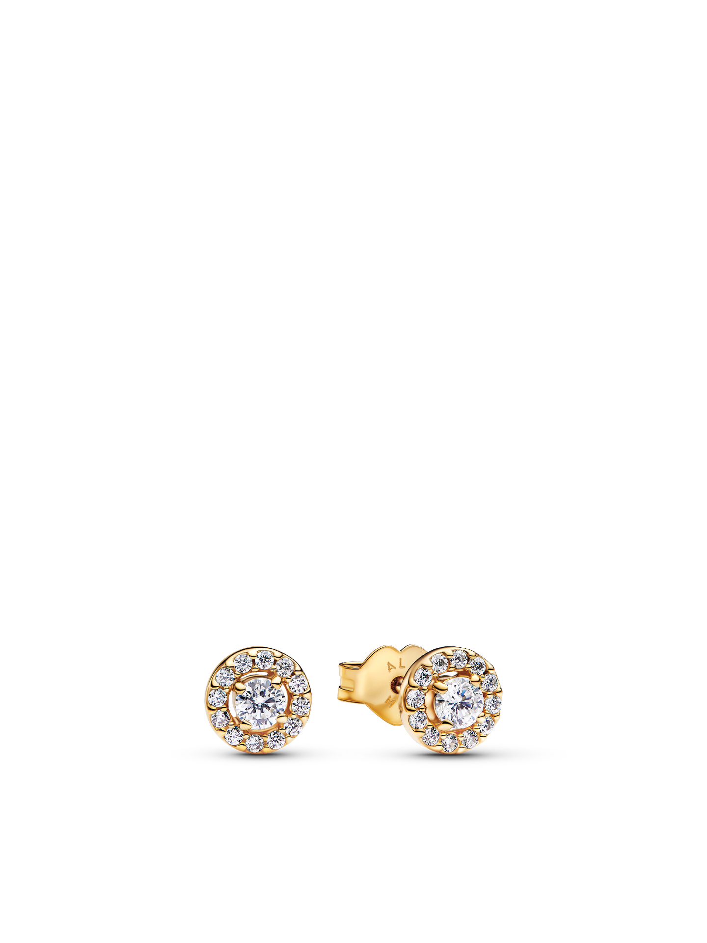 Женские серьги Pandora Round Pavé Halo, Gold plated, цвет: Позолоченный — фото 1
