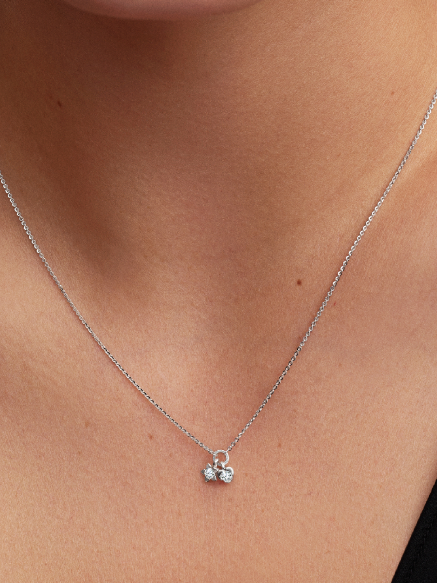 Женское колье Pandora Talisman Sterling Silver Lab-Grown Diamond Heart & Star Dangle Pendant, цвет: Серебро — фото 3