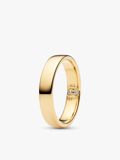 His & Hers Gold Secret Engraving Ring Set