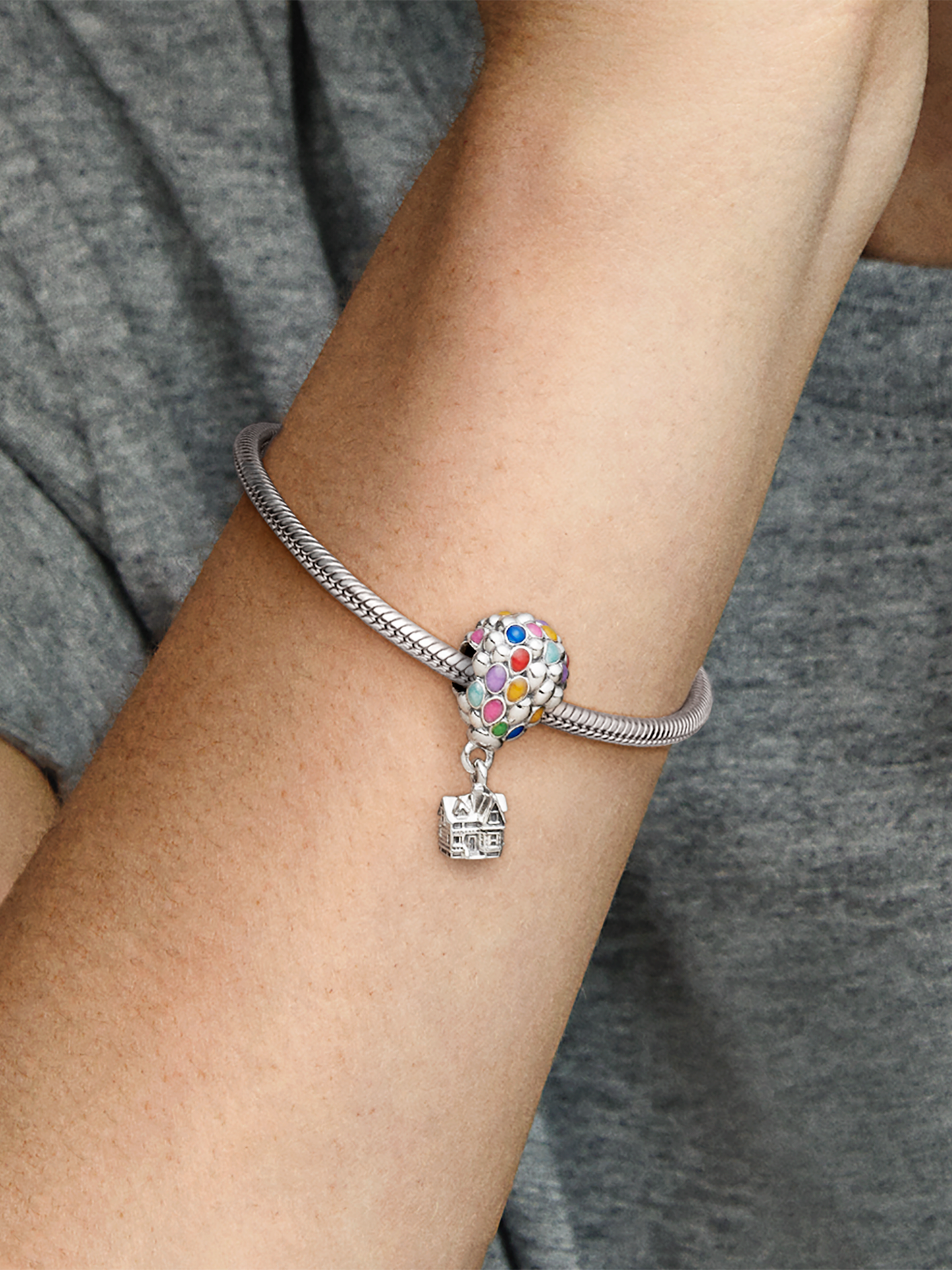 Женский шарм Pandora Disney Pixar Up House & Balloons Charm, цвет: Серебро — фото 3