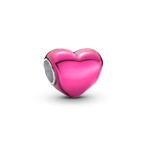 Metallic Pink Heart Charm