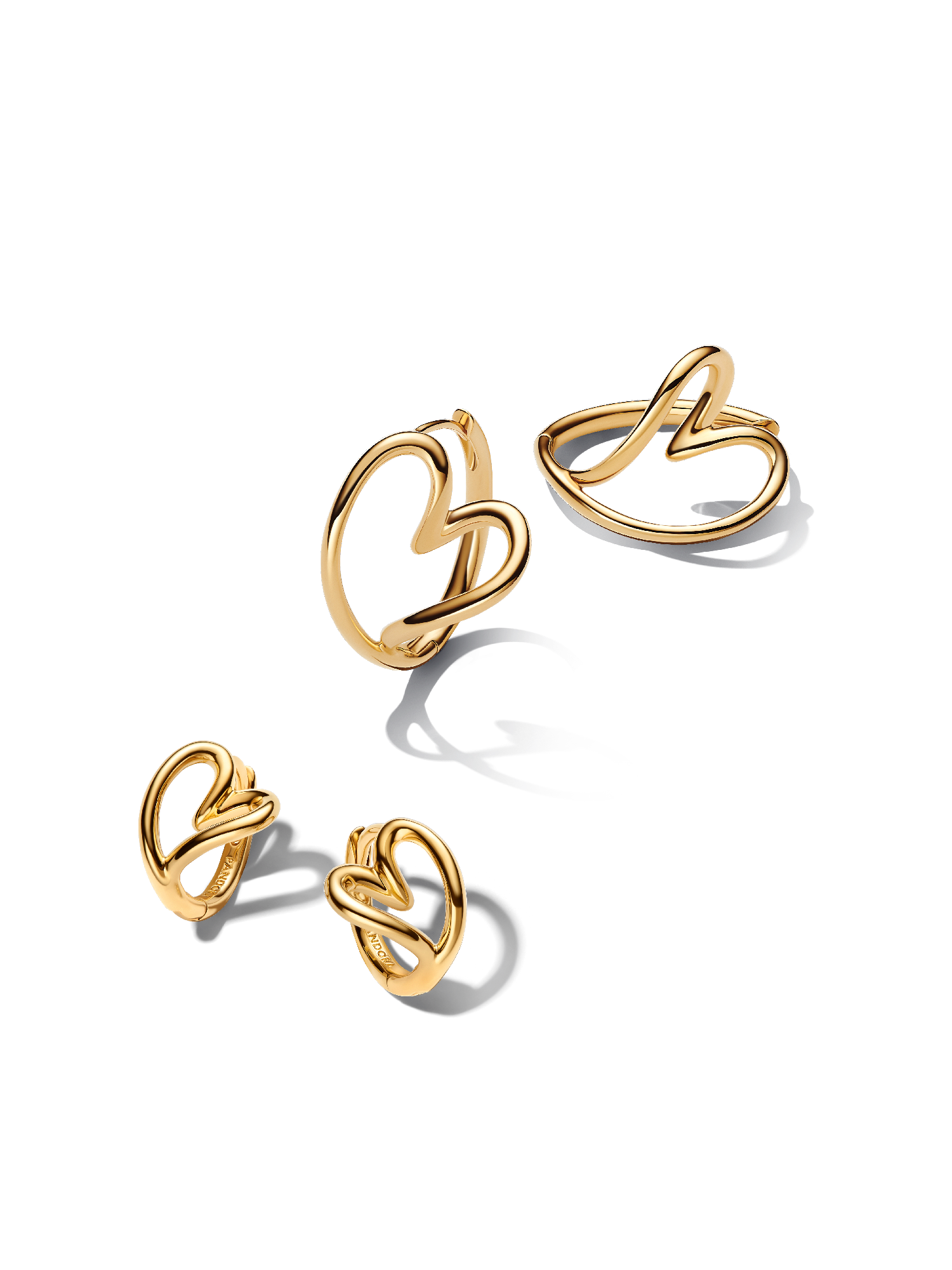 Organically Shaped Hearts Earring Stack