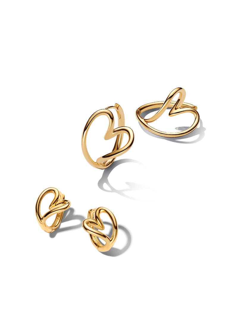 Organically Shaped Hearts Earring Stack