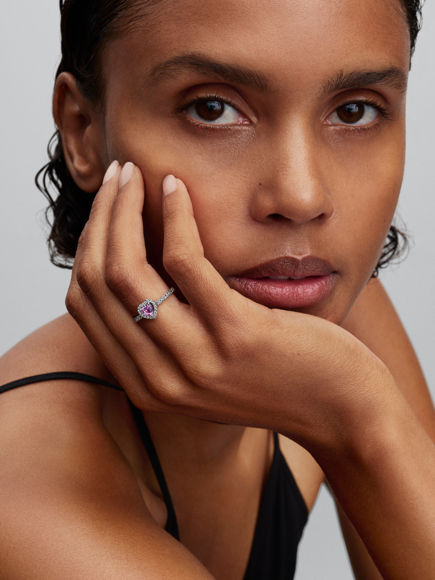 Elevated Light Purple Heart Ring