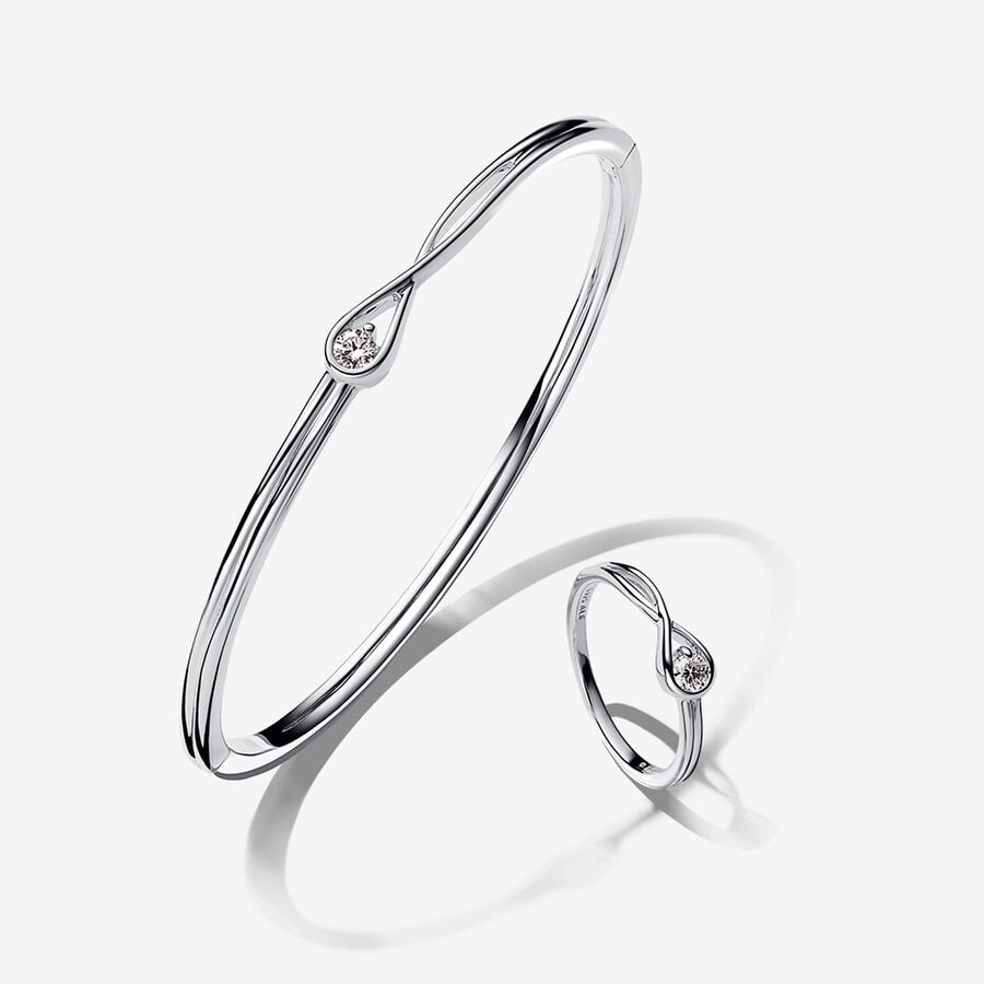 Pandora Brilliance 0.30 ct tw Bangle Bracelet and Ring Set image number 0