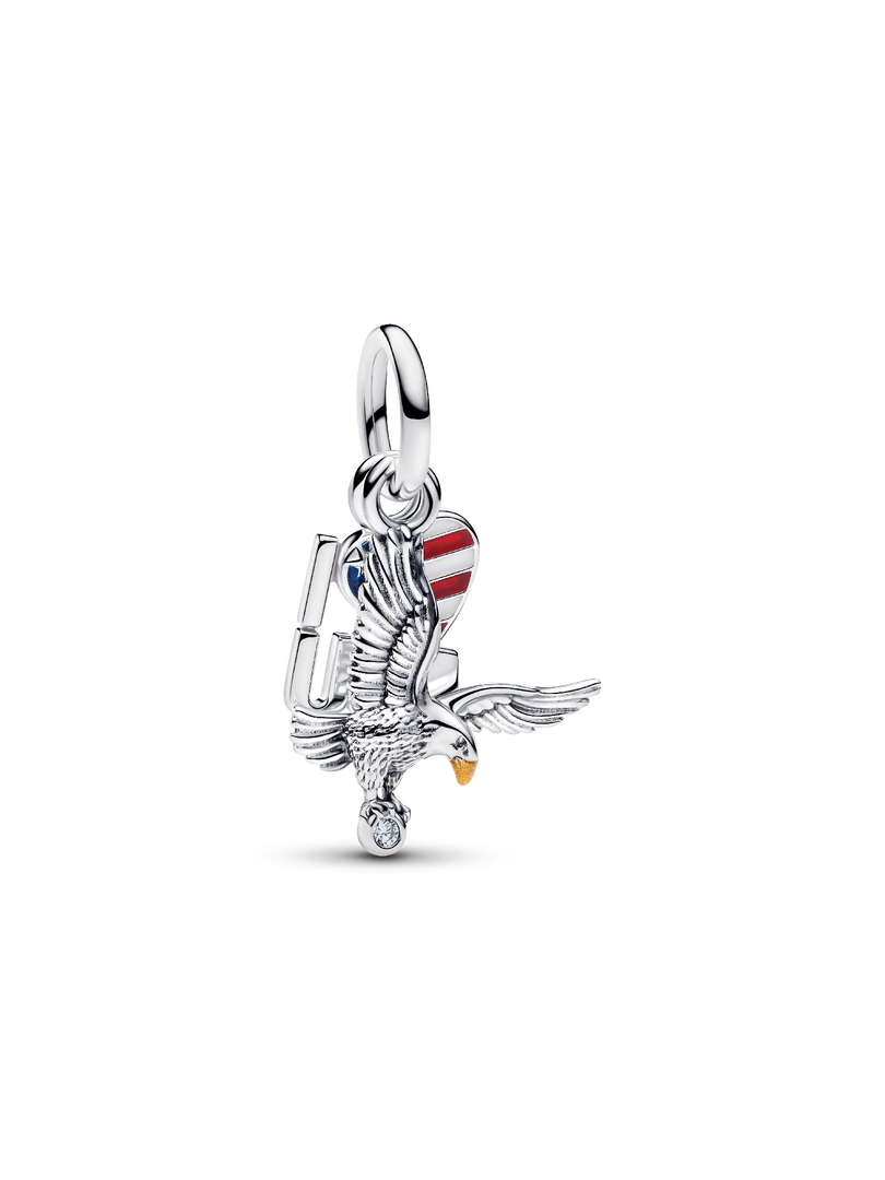 I Love USA Double Dangle Charm