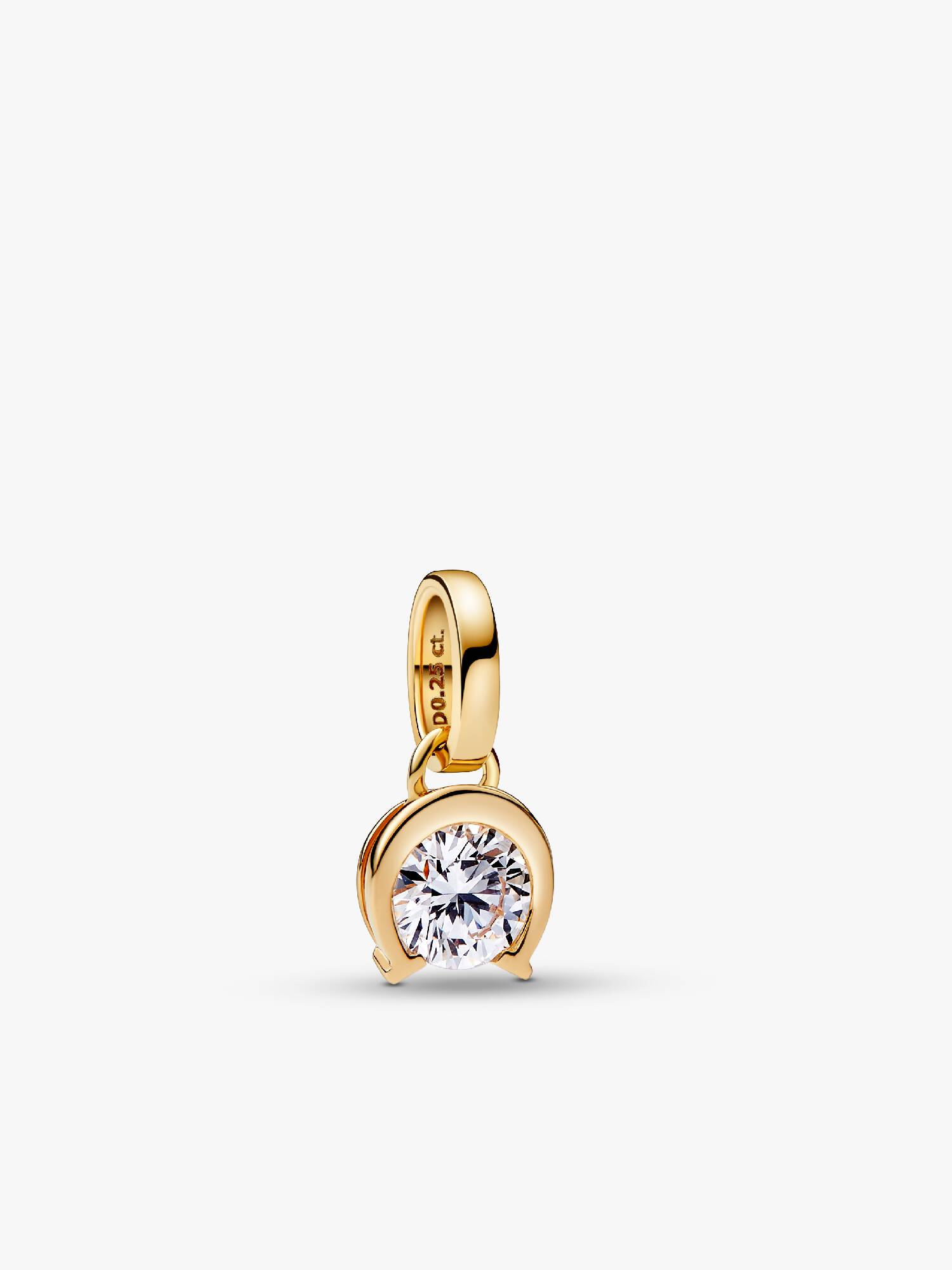 FINAL SALE - Pandora Talisman 14k Gold Lab-grown Diamond Horseshoe Pendant