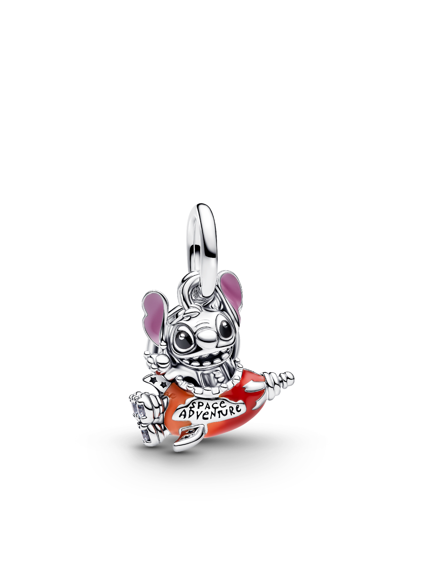 Женский шарм Pandora Disney Stitch Rocket Ship Dangle Charm, цвет: Серебро — фото 1