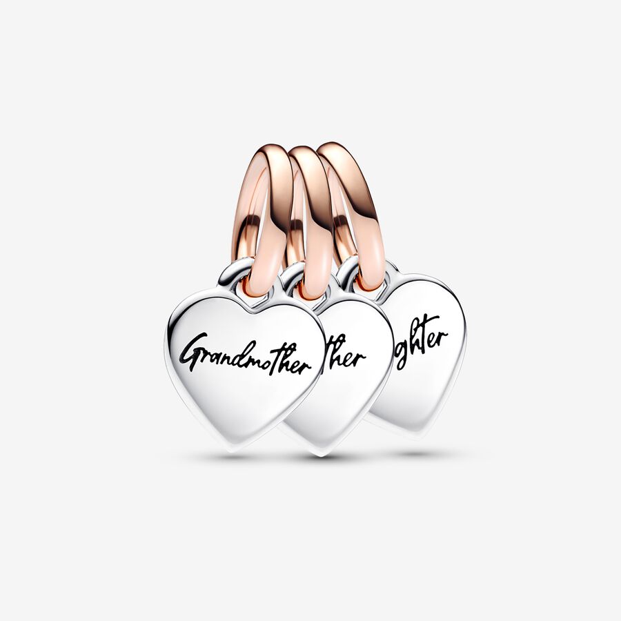 2 Mother and Daughter Forever Silver Tone Heart Charms SC2950 
