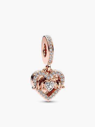 Heart & Mom Dangle Charm & Bracelet Set