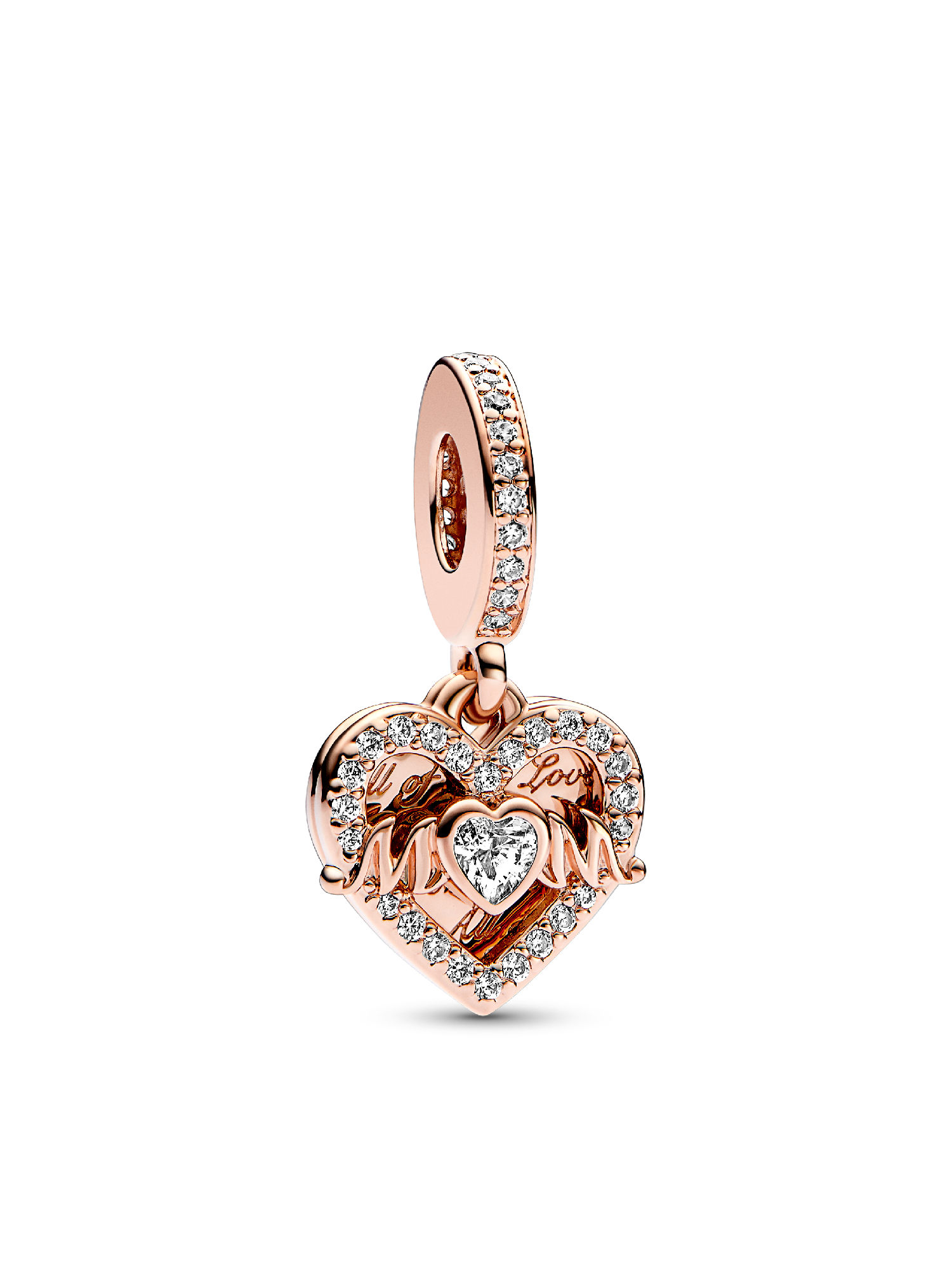 Heart & Mom Dangle Charm & Bracelet Set