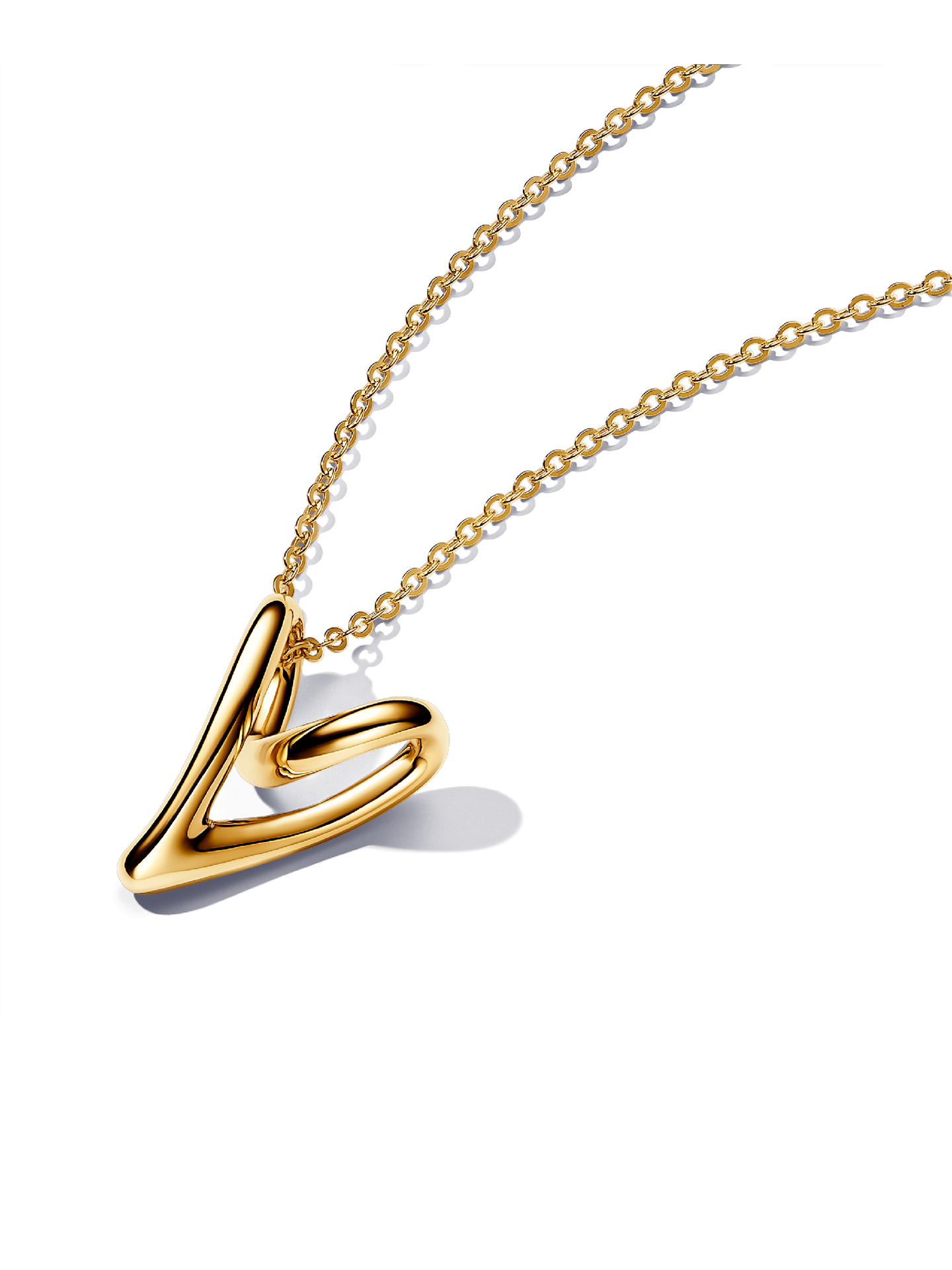 Женское колье Pandora Organically Shaped Heart Pendant, Gold plated, цвет: Позолоченный — фото 1