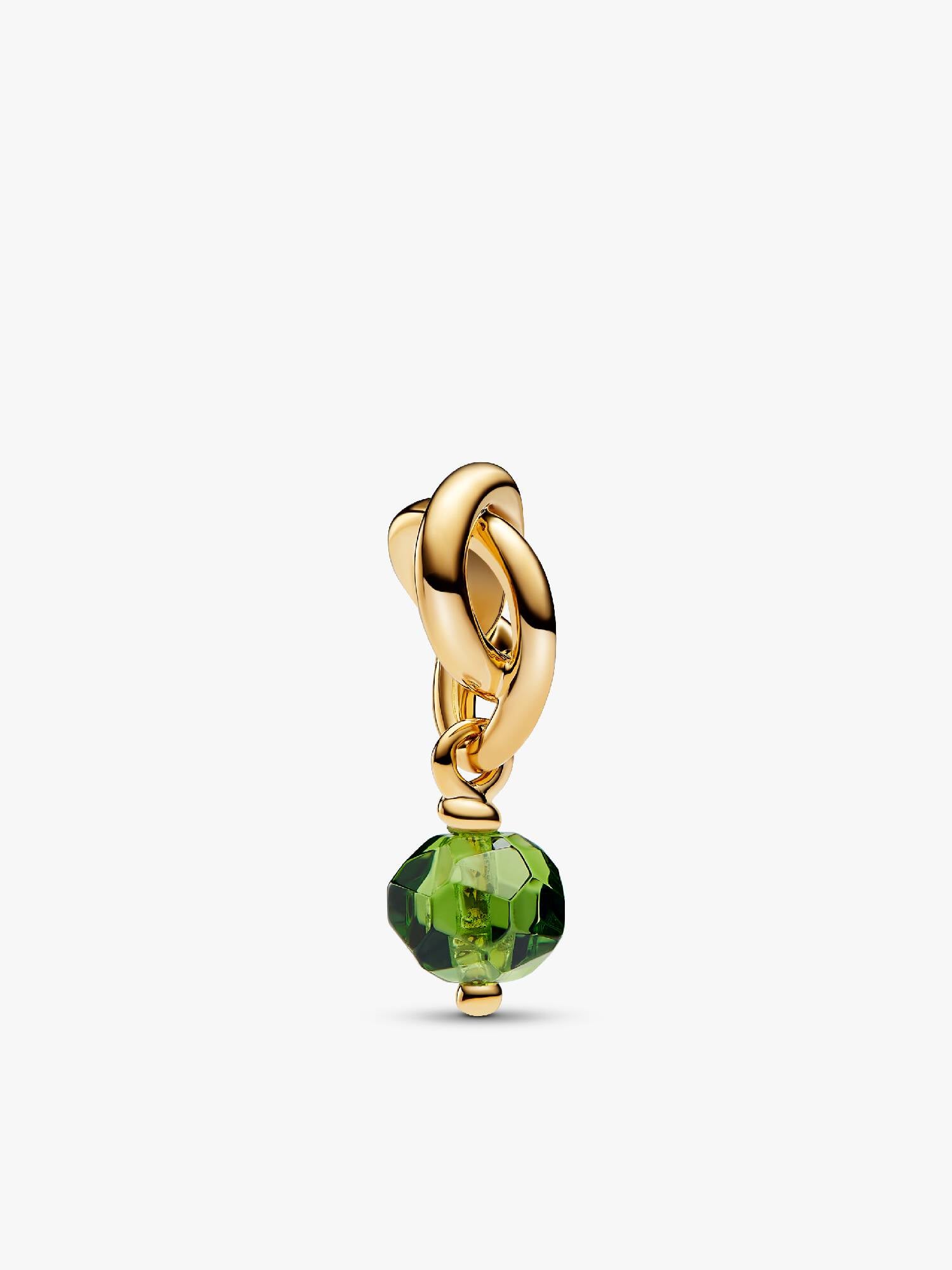 Faceted Spring Green Eternity Circle Dangle Charm