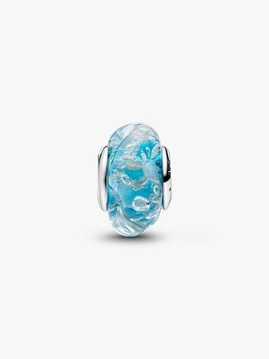 Turquoise Murano Glass & Glitter Charm