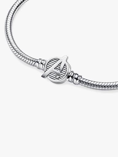 Pandora Moments Marvel The Avengers Logo Clasp Snake Chain Bracelet