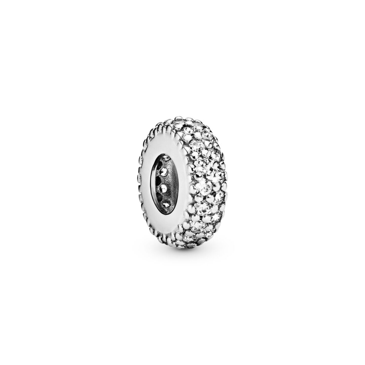 Женский шарм Pandora Clear Sparkle Spacer Charm, цвет: Серебро — фото 2
