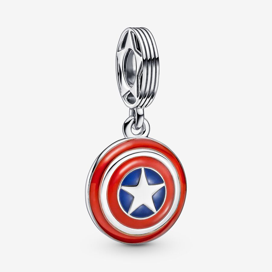 Hvordan Byg op strubehoved Marvel The Avengers Captain America Shield Dangle Charm | Sterling silver | Pandora  US
