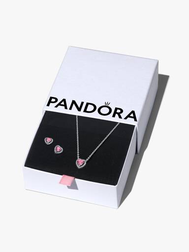 Pink Elevated Heart Jewelry Gift Set