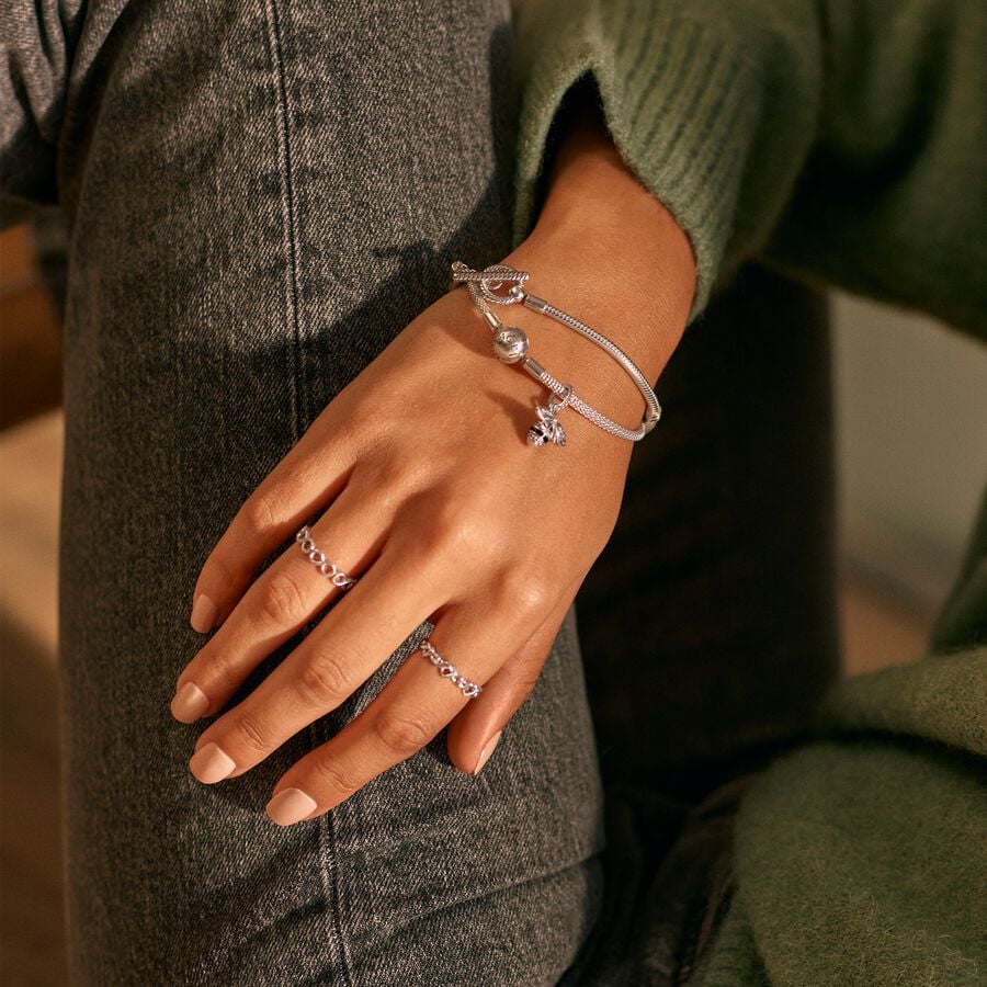 Pandora Moments T-Bar Snake Chain Bracelet | Sterling silver | Pandora US