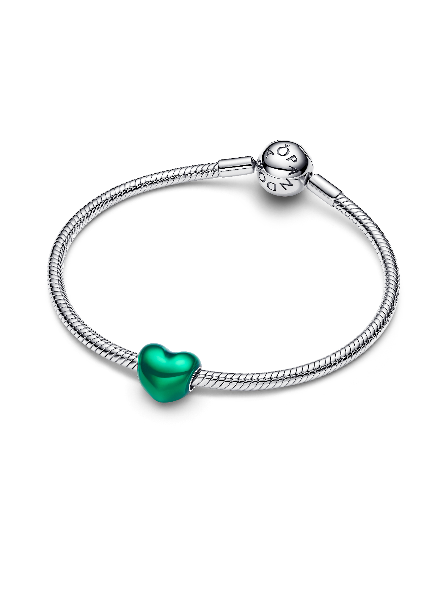 Metallic Green Heart Charm