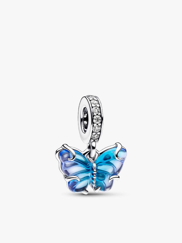 Blue Murano Glass Butterfly Necklace Set