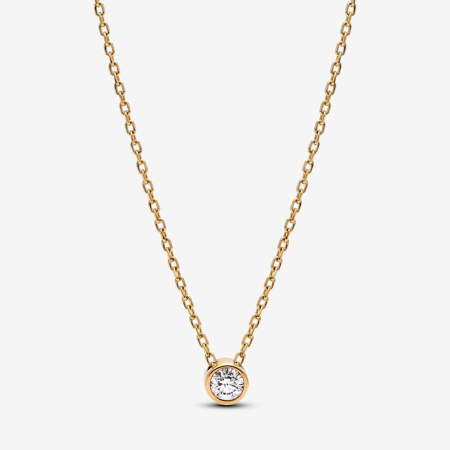 Pandora Era Bezel Lab-grown Diamond Pendant Necklace 0.15 carat tw 14k Gold image number 0