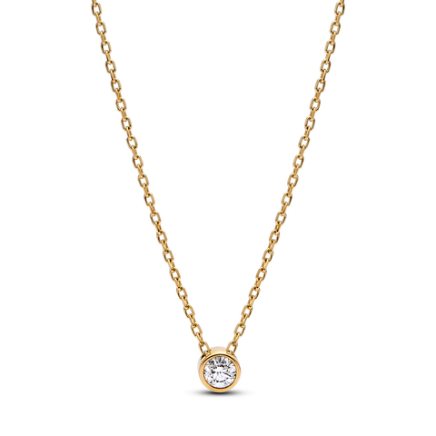 Pandora Era Bezel Lab-grown Diamond Pendant Necklace 0.15 carat tw 14k Gold
