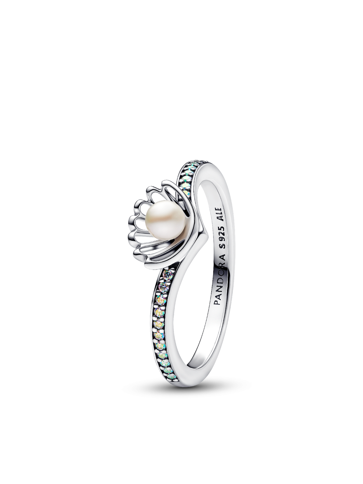 Женское кольцо Pandora Disney Princess Ariel Shell Treated Freshwater Cultured Pearl, Sterling silver, цвет: Серебро — фото 1