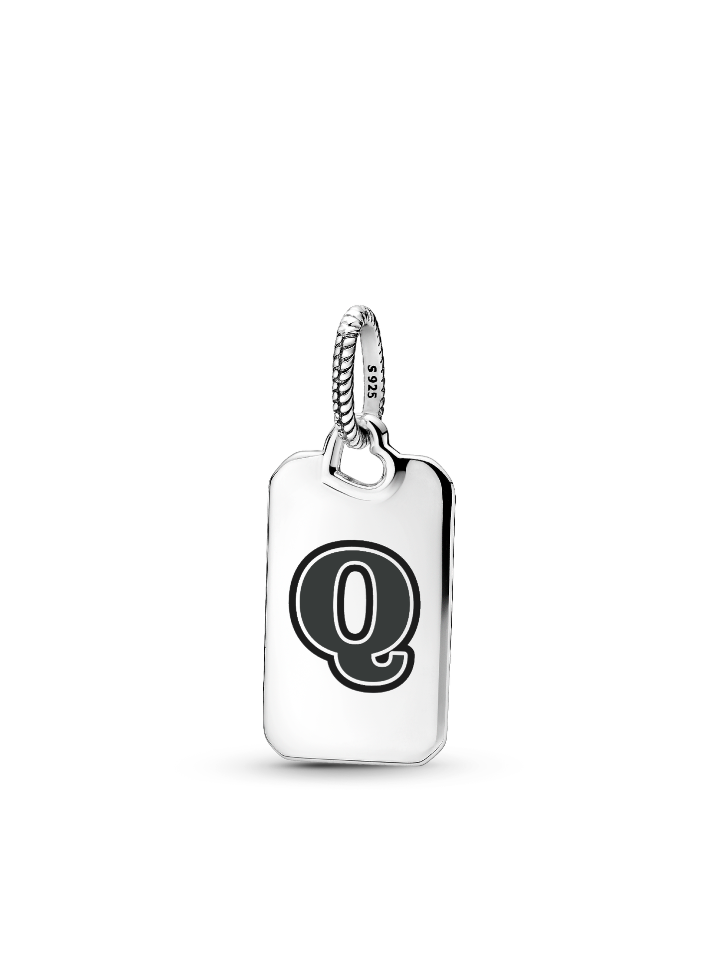 Женская подвеска Pandora Letter Q Rectangle, цвет: Серебро